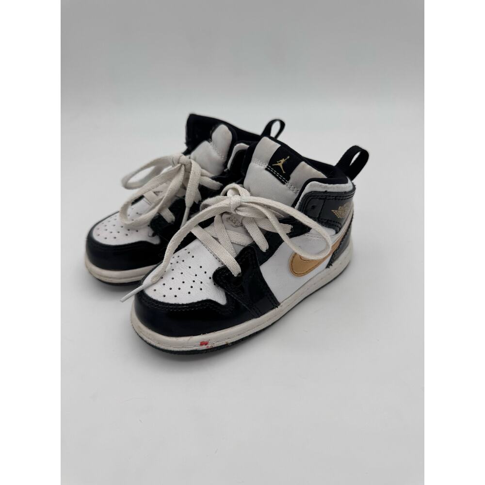 Nike Air Jordan 1 Mid Black & Gold Toddler Shoes